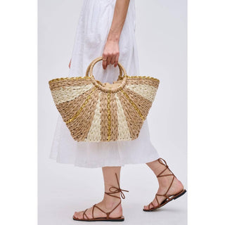 Carmen Straw Summer Beach Top Handle Tote
