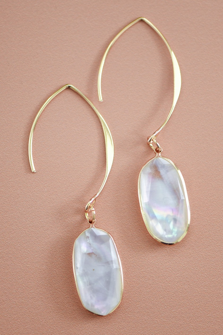 White Pearl Wire Threader Drop Earrings