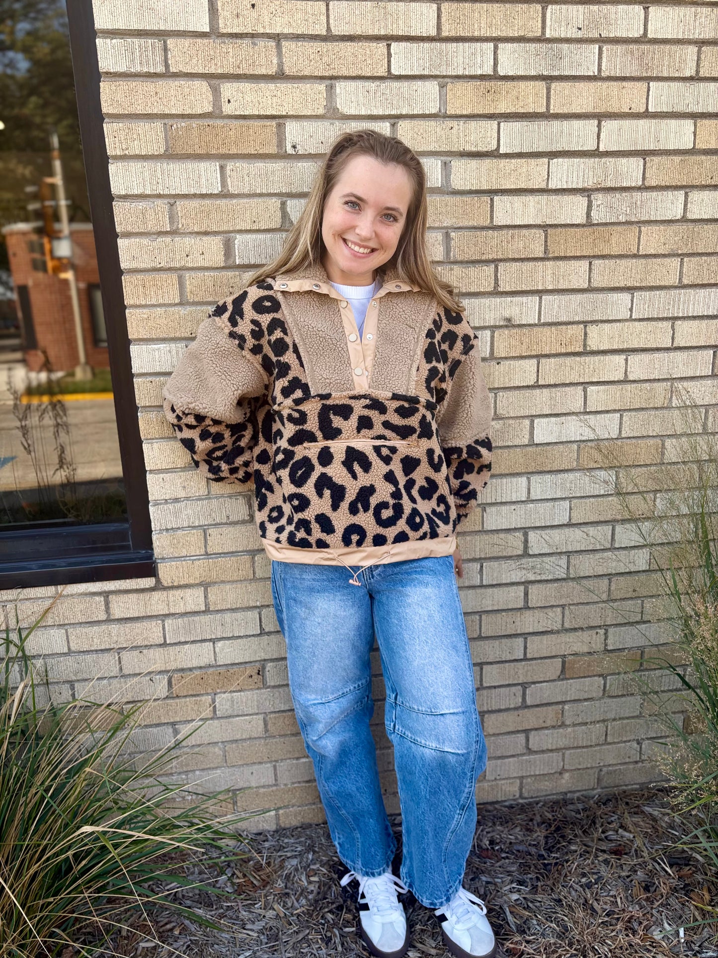 Leopard Fleece Pullover