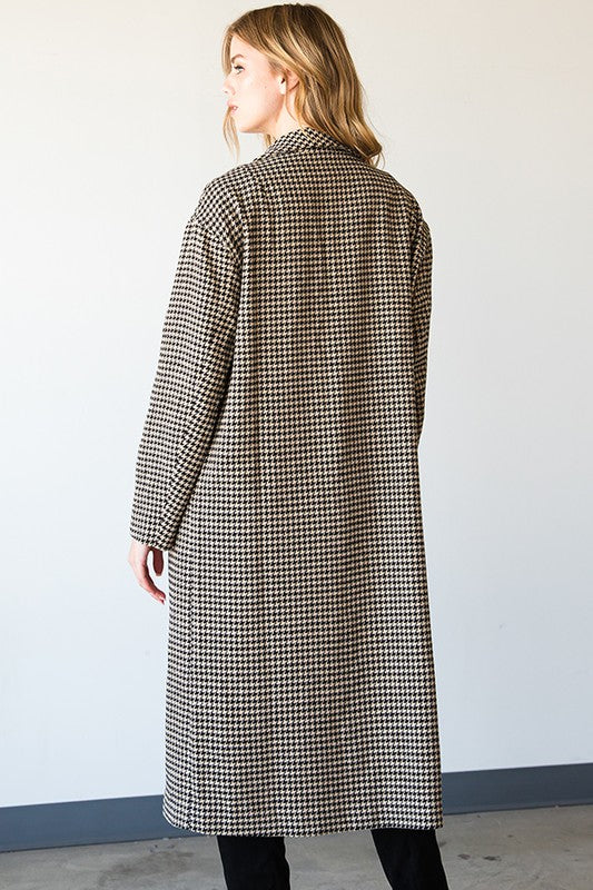 Houndstooth Long Coat