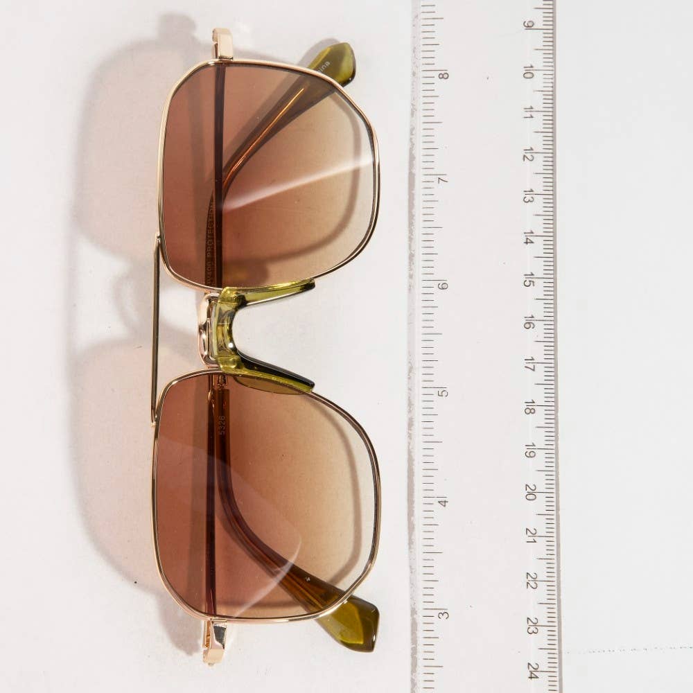 Simple Square Aviator Sunglasses Set
