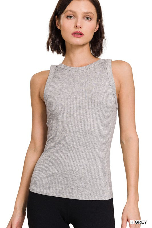 Ribbed Crew Neck Tank