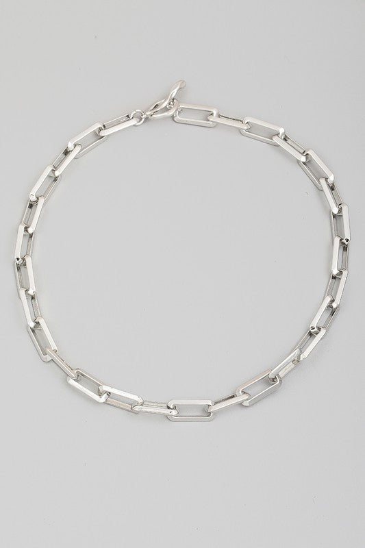 Rectangle Toggle Chain Link Necklace