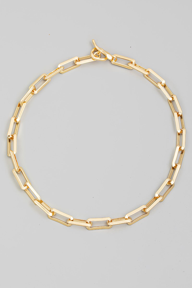 Rectangle Toggle Chain Link Necklace