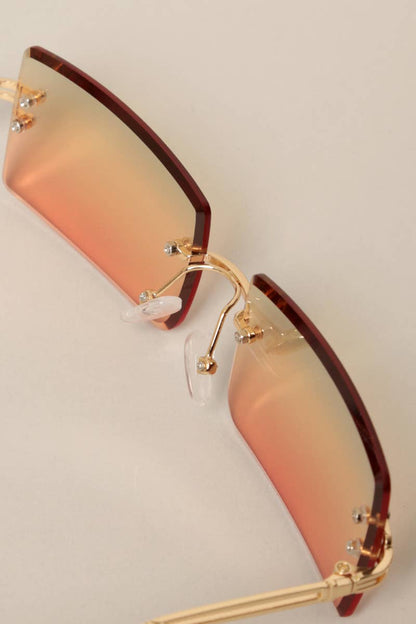 Rimless Rectangular Sunglasses