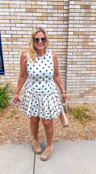 Frankie Polka Dot Sleeveless Bubble Dress