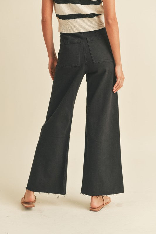 Cotton Stretch Wide Leg Denim