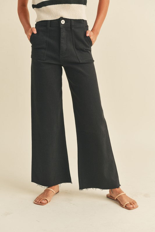 Cotton Stretch Wide Leg Denim