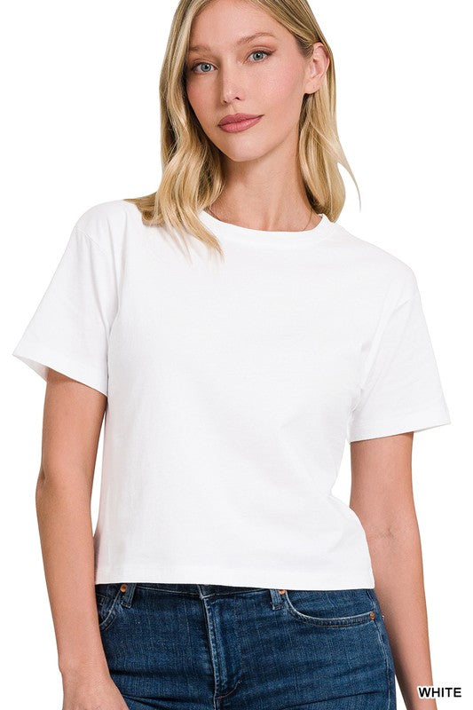 Crew Neck Crop Tee