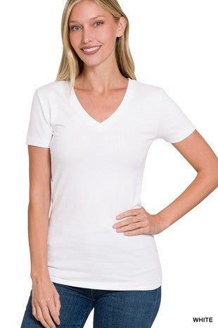 Basic Cotton V-Neck Tee