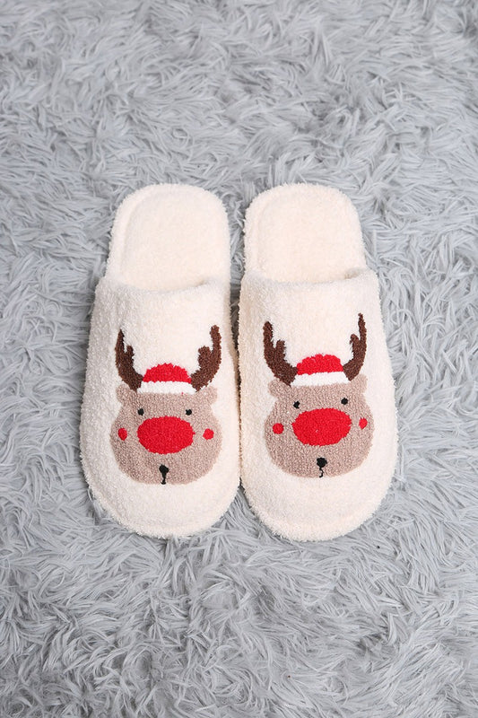 Luxury Soft Reindeer Theme Slippers