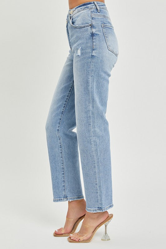 Risen High Rise Crossover Tapered Jeans