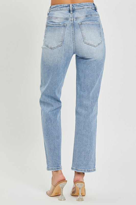 Risen High Rise Crossover Tapered Jeans