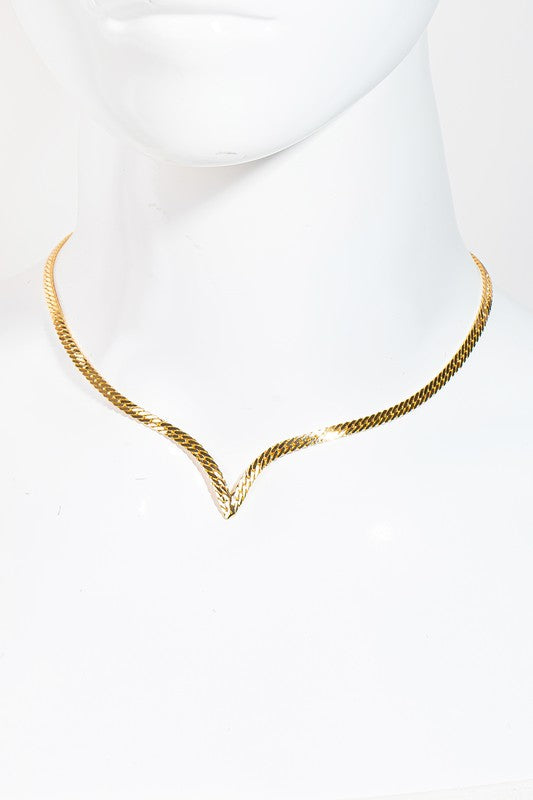 Flat Angled Chain Link Necklace