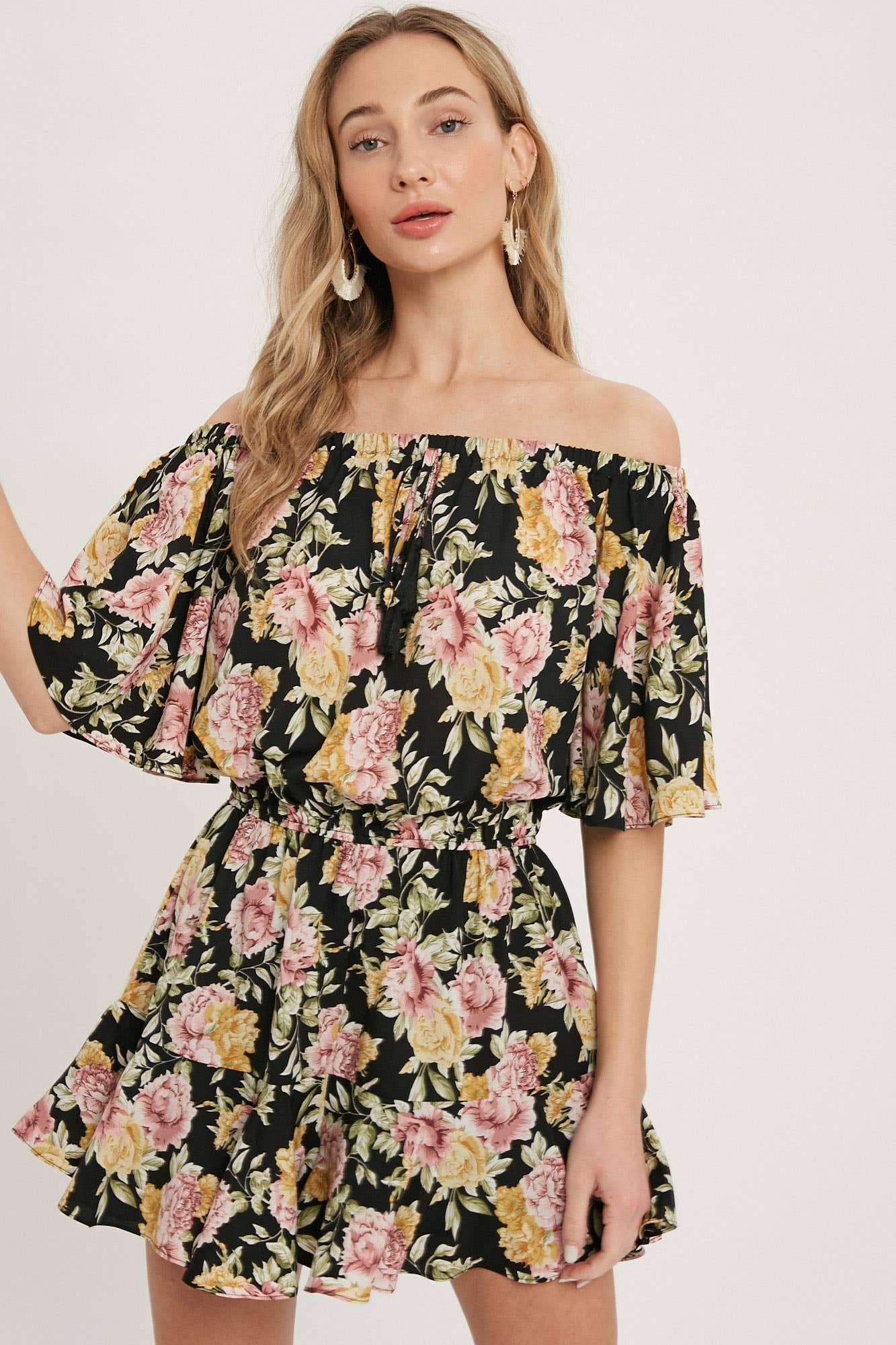 Floral Print Flare Romper