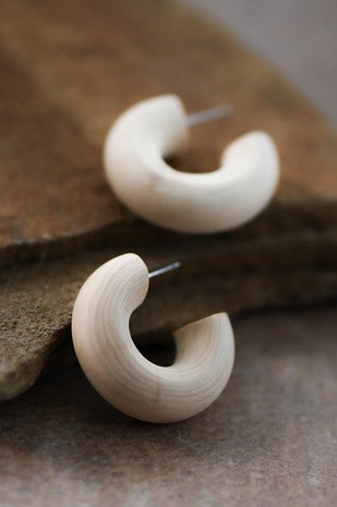 Wooden Hoop Earrings