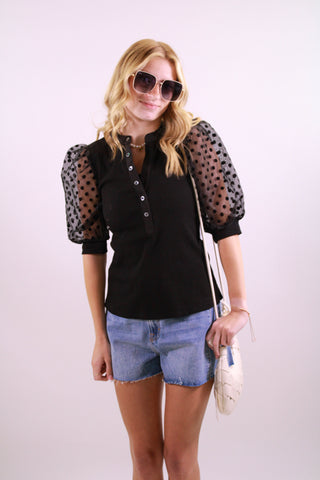 Colette Mixed Media Polka Dot Sleeve