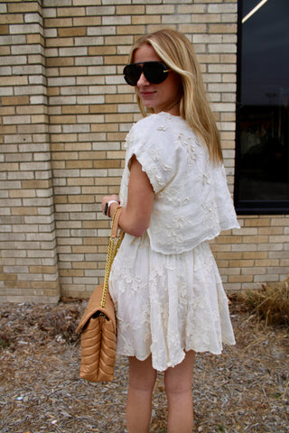 Lila Floral Appliqué Skirt
