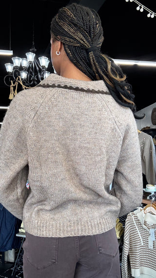 Charlee Stitched Collar Sweater