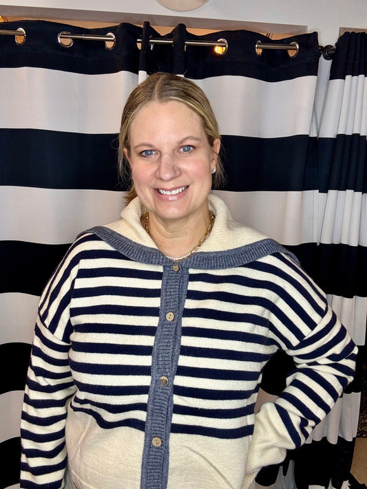 Striped Sailor Collar Sweater