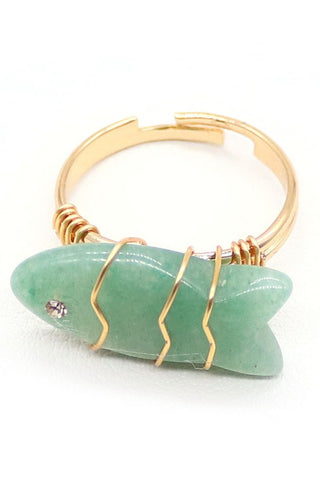 Fishy Jade Stone Ring