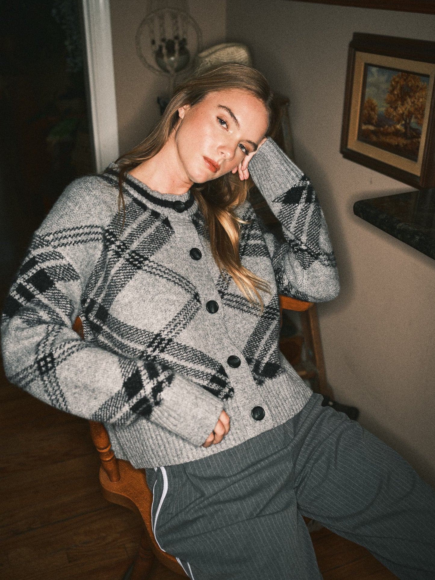 Mimi Plaid Pullover Cardigan