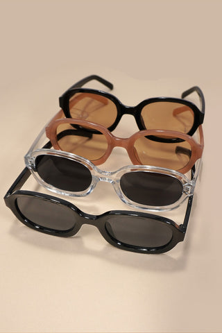 Oversized Oval Retro Frame Sunglasses