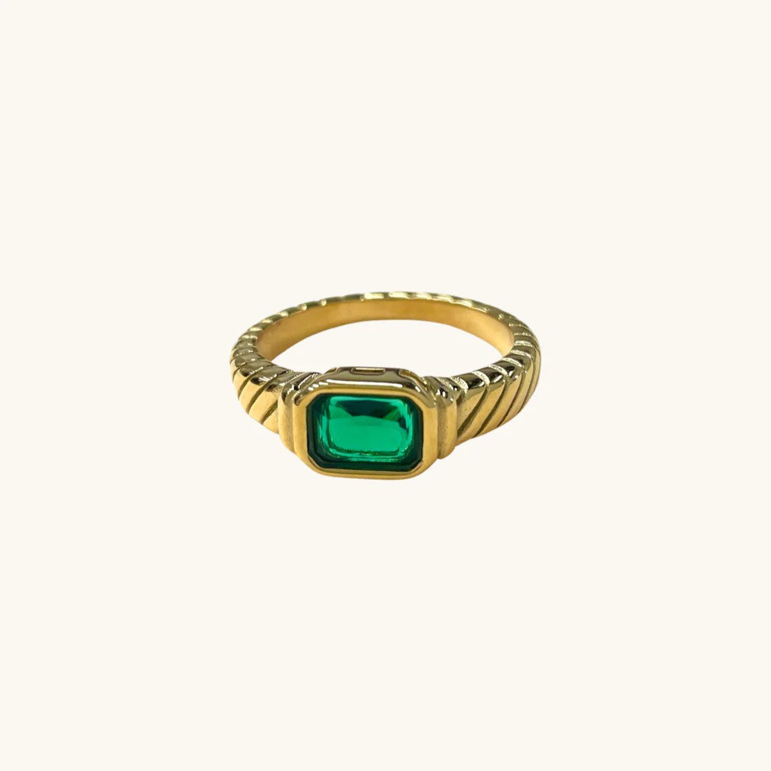 Braided Emerald Ring