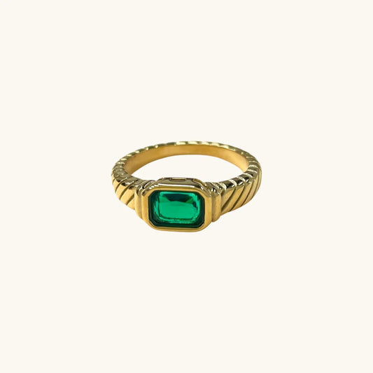Braided Emerald Ring