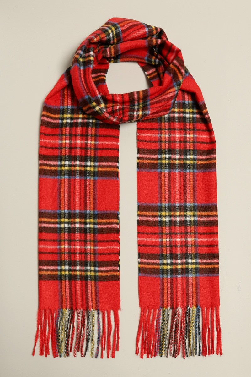Cashmere Feel Plaid Pattern Scarf