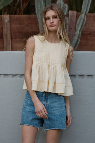 Sophia Pleated Peplum Tank