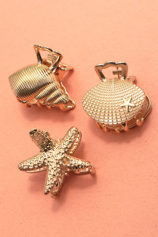 Nautical Mini Hair Claw Clip 3 Pcs Set