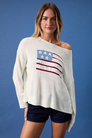 USA Flag Crew Neck Sweater