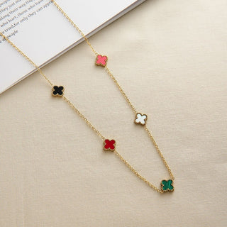 Rainbow Clover Clef Necklace