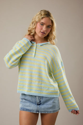 Camden Stripe Button Knit
