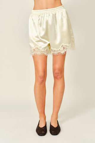 Party Please Satin Lace Shorts