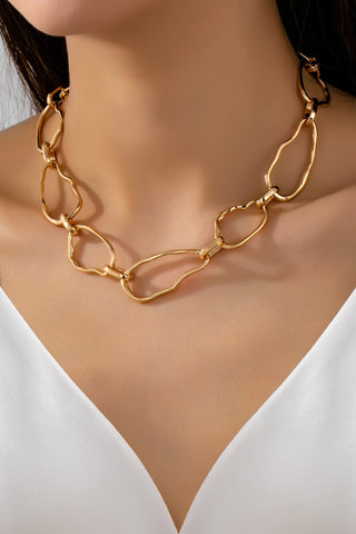 Hannah Artisanal Hammered Organic Link Necklace