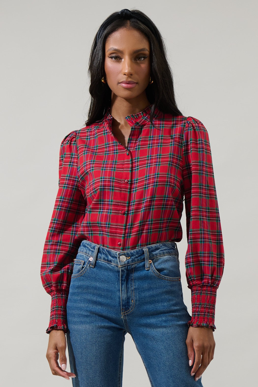 Chapman Plaid Button Down Top