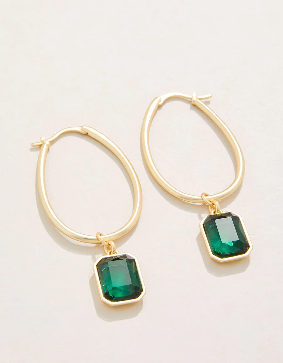 Chateau Hoop Earrings Dark Green