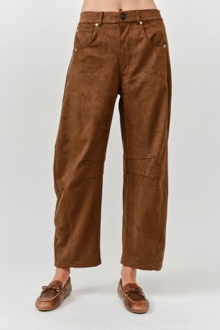 Latte Slouchy Suede Pants