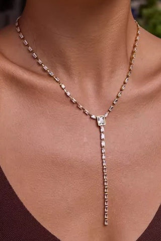 Rhinestone Y Necklace