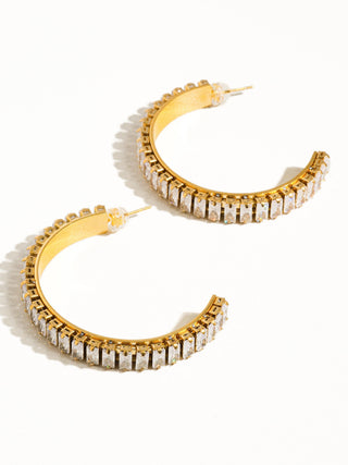 Glamora Rhinestone C-hoop Earring