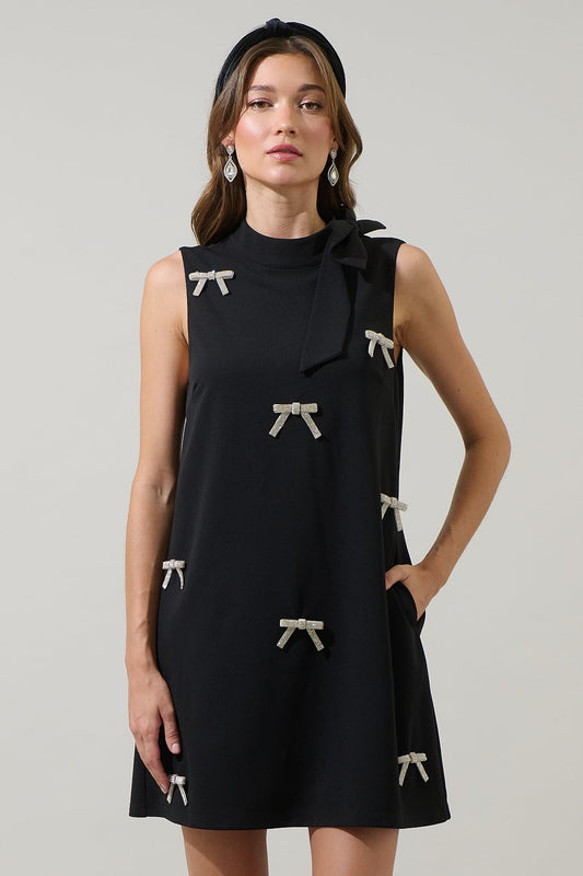 Pamelda Bow Shift Mini Dress