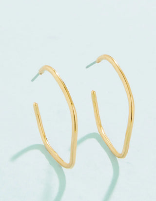Ripple Wave Hoop Earrings 32mm