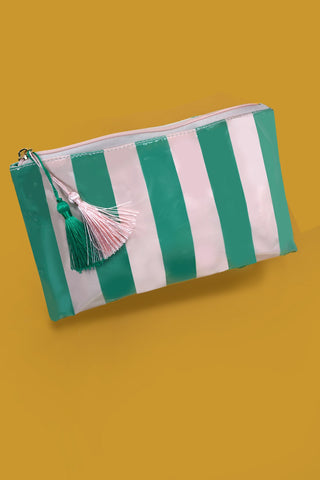 Travel Stripe Cosmetic Makeup Pouch Bag