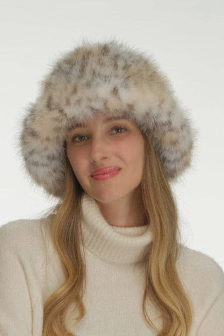 Faux Fur Leopard Bucket Hat