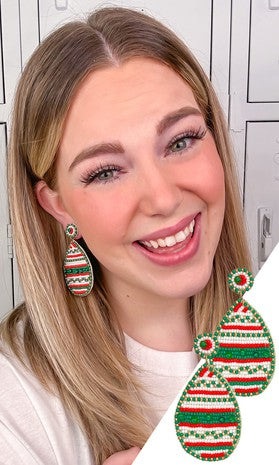 Teardrop Christmas Earring