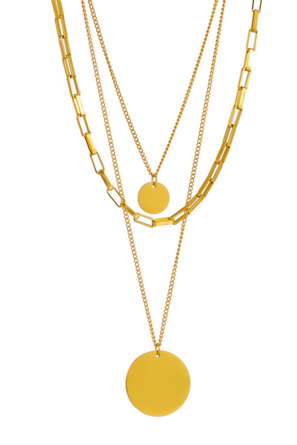 18k Multi-Chain w/ Disc Pendant