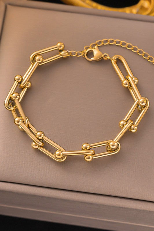 18K U-Shaped Link Chain Bracelet