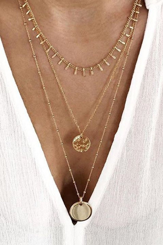 Dainty 18K Gold Plated Multi Layer Necklace w/ Pendants